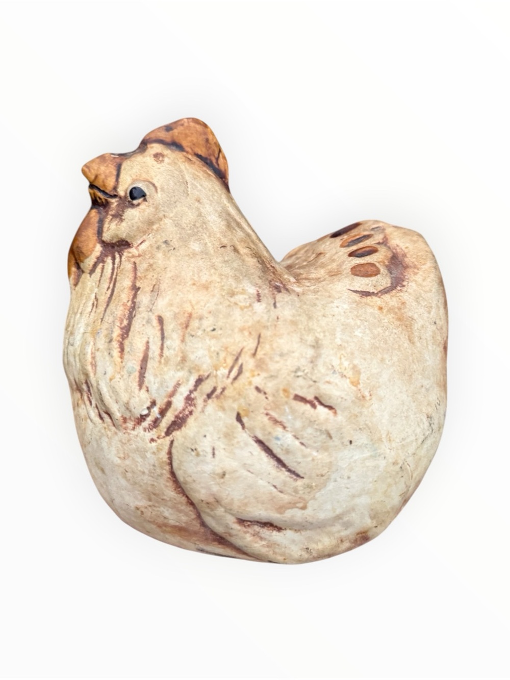 Handcrafted studio pottery hen chicken decor
